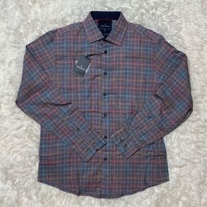 New Daniel Hechter Paris Mens Dress Shirt Size Medium Plaid NEW with Tags